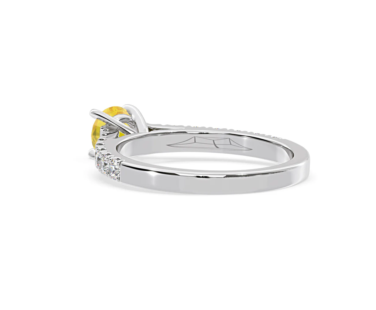 Natalia Yellow Lab Diamond 0.91ct Side Stone Ring in 18K White Gold - Elara Collection - Image 38