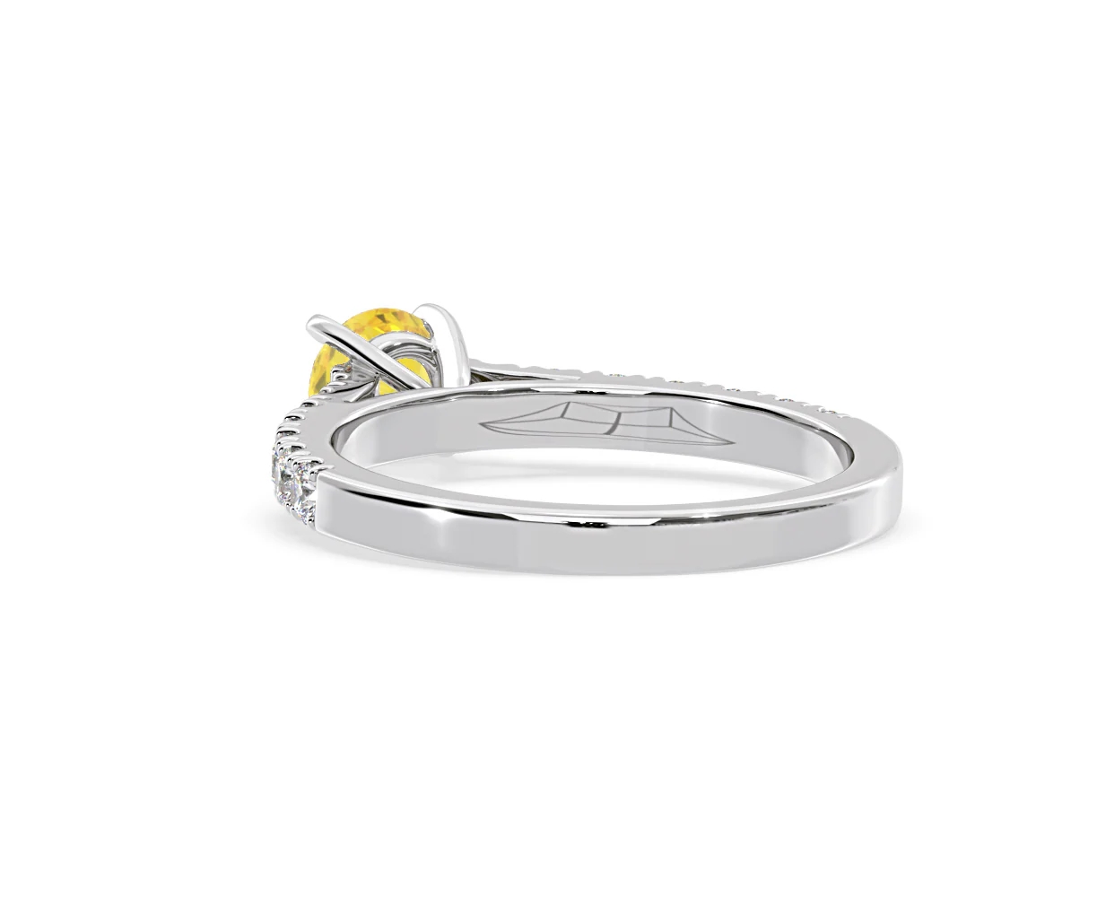 Natalia Yellow Lab Diamond 0.91ct Side Stone Ring in 18K White Gold - Elara Collection - Image 40