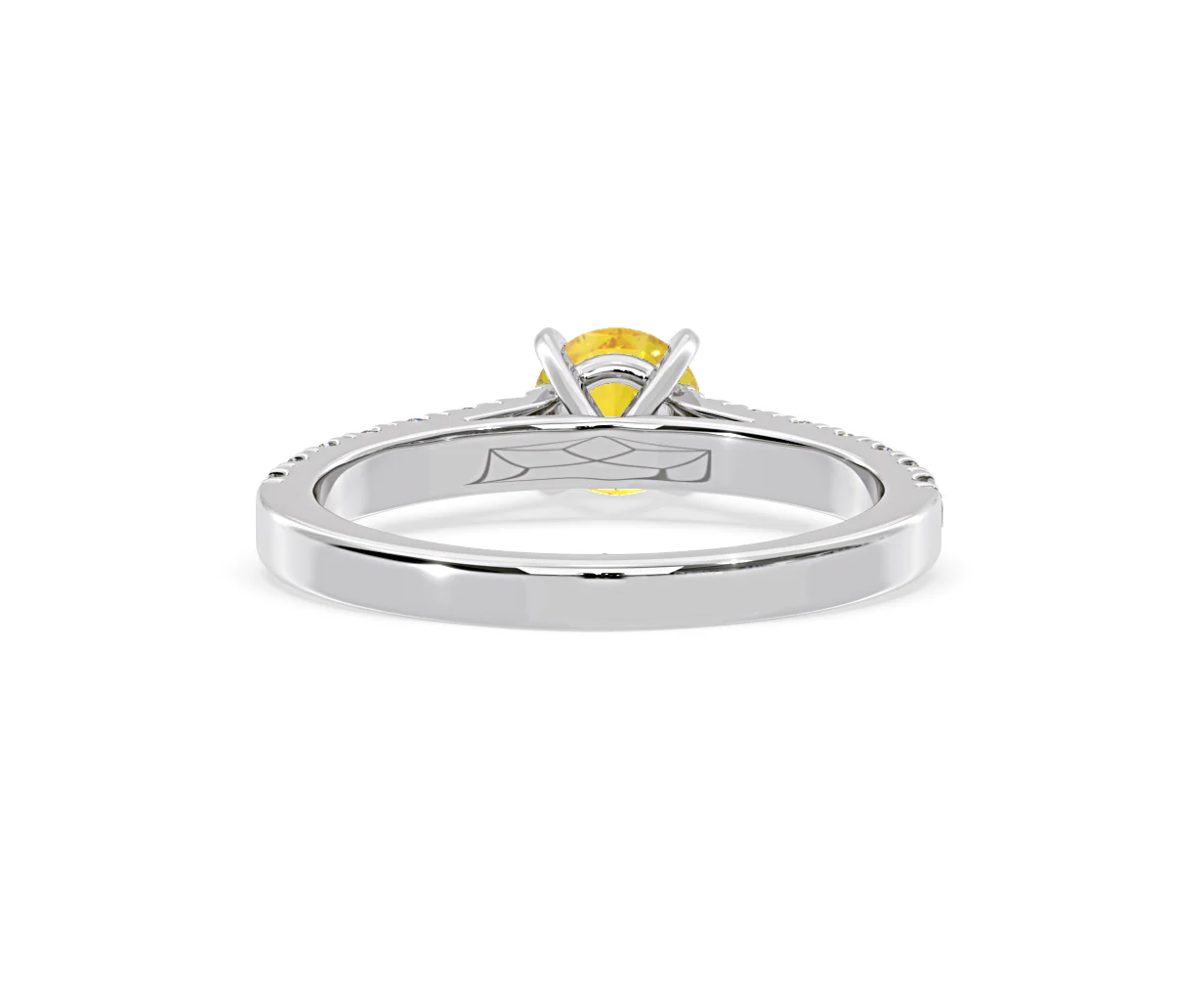 Natalia Yellow Lab Diamond 0.91ct Side Stone Ring in 18K White Gold - Elara Collection - Image 47
