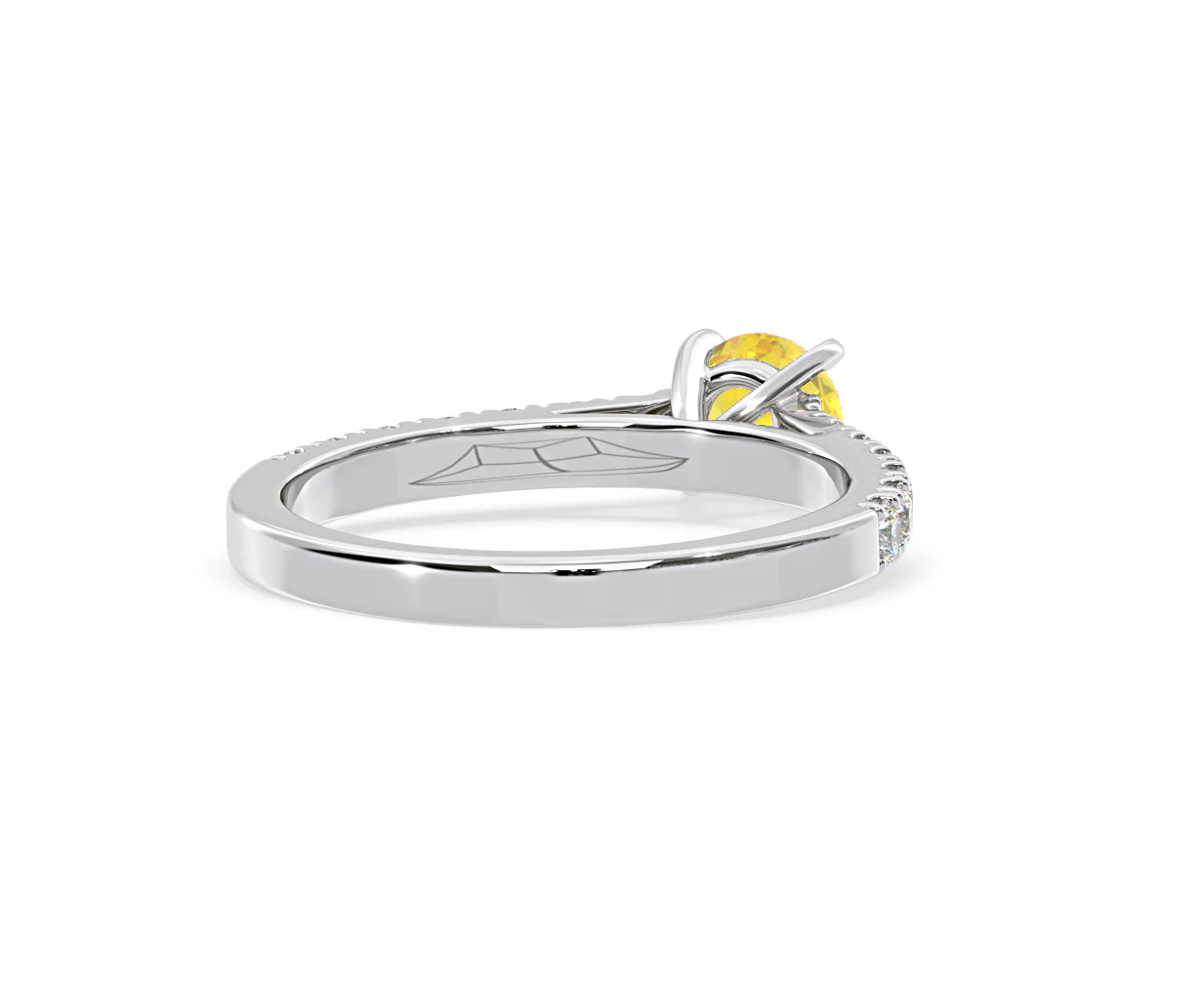 Natalia Yellow Lab Diamond 0.91ct Side Stone Ring in 18K White Gold - Elara Collection - Image 52