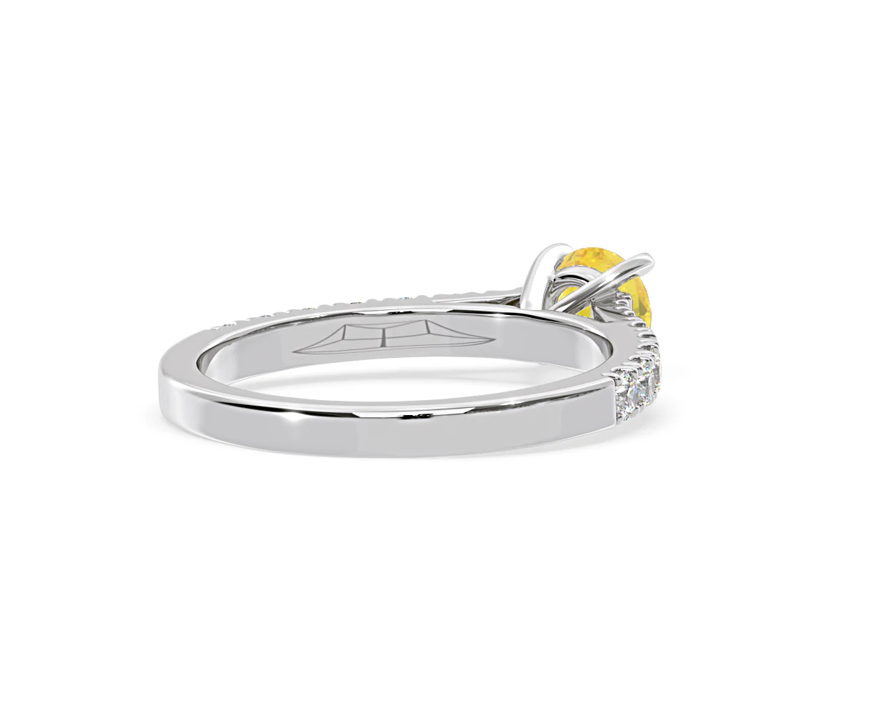 Natalia Yellow Lab Diamond 0.91ct Side Stone Ring in 18K White Gold - Elara Collection - Image 54