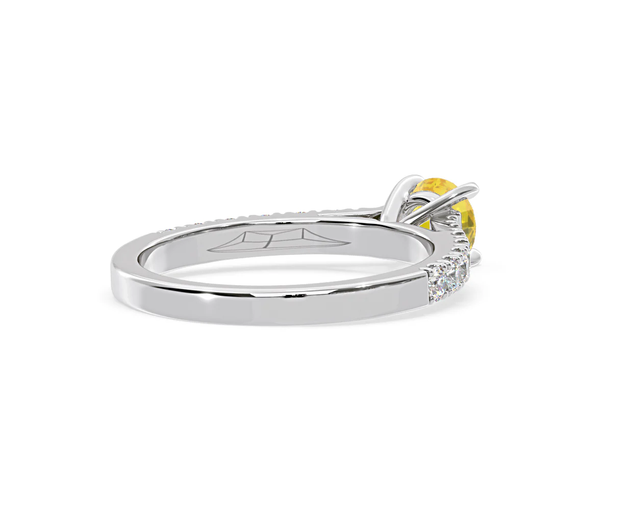 Natalia Yellow Lab Diamond 0.91ct Side Stone Ring in 18K White Gold - Elara Collection - Image 55