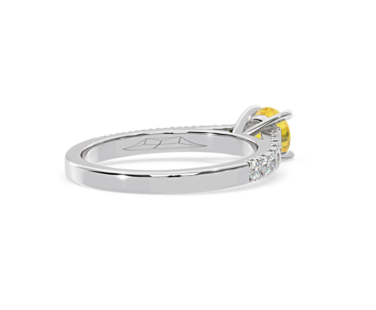 Natalia Yellow Lab Diamond 0.91ct Side Stone Ring in 18K White Gold - Elara Collection - Image 56