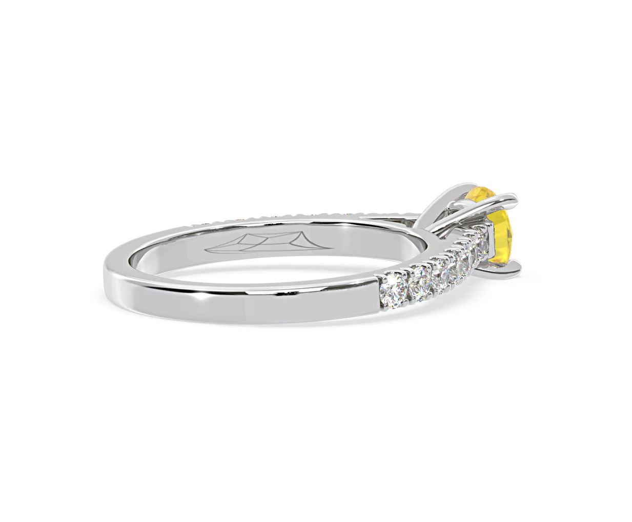 Natalia Yellow Lab Diamond 0.91ct Side Stone Ring in 18K White Gold - Elara Collection - Image 59