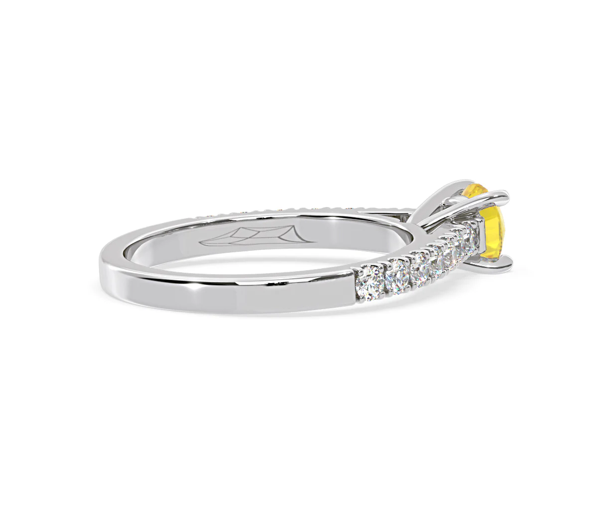 Natalia Yellow Lab Diamond 0.91ct Side Stone Ring in 18K White Gold - Elara Collection - Image 60
