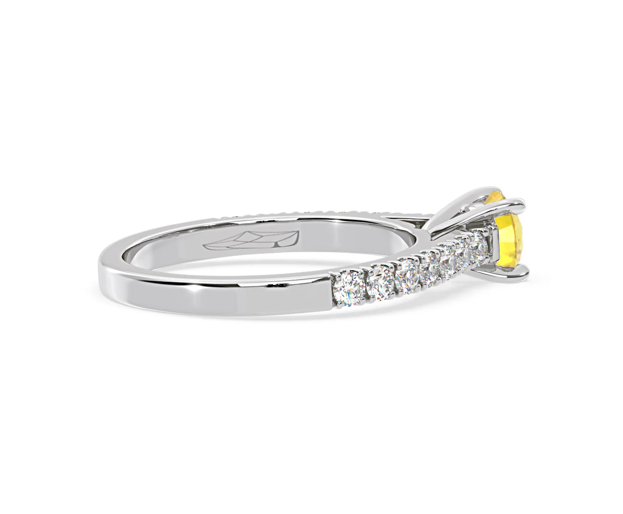 Natalia Yellow Lab Diamond 0.91ct Side Stone Ring in 18K White Gold - Elara Collection - Image 62