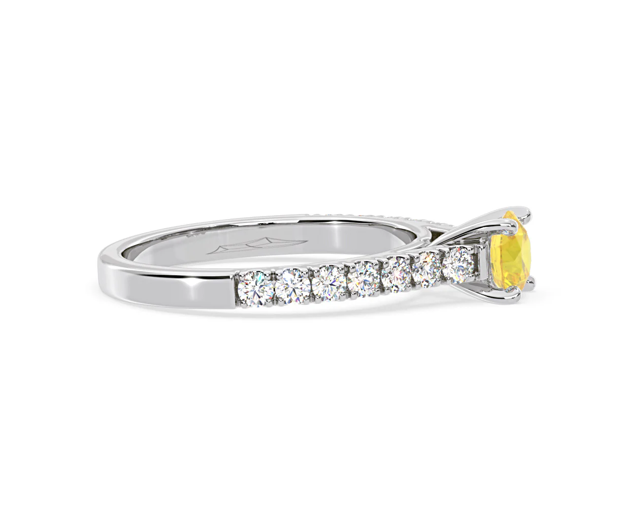 Natalia Yellow Lab Diamond 0.91ct Side Stone Ring in 18K White Gold - Elara Collection - Image 69