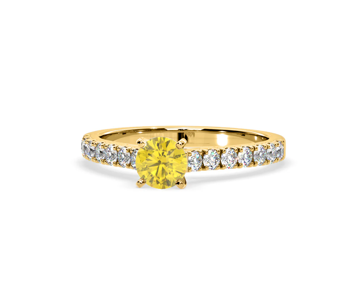 Natalia Yellow Lab Diamond 0.91ct Side Stone Ring in 18K Yellow Gold - Elara Collection - Image 10