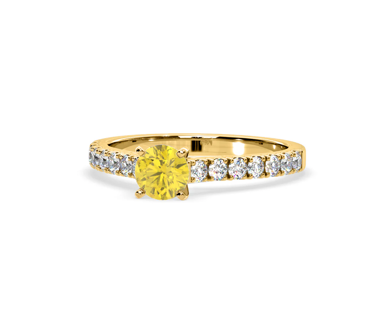 Natalia Yellow Lab Diamond 0.91ct Side Stone Ring in 18K Yellow Gold - Elara Collection - Image 11