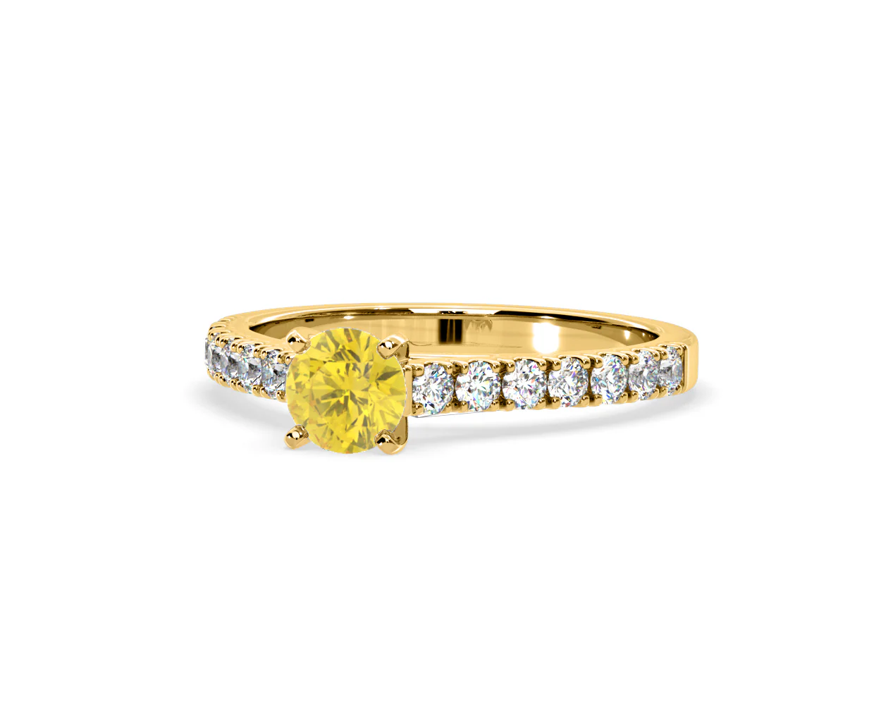 Natalia Yellow Lab Diamond 0.91ct Side Stone Ring in 18K Yellow Gold - Elara Collection - Image 12