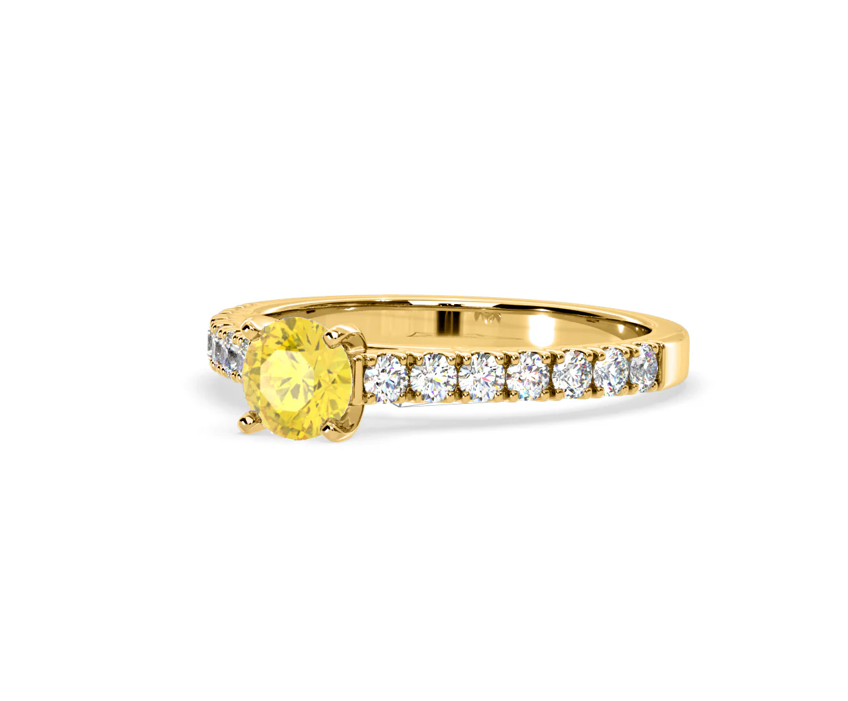 Natalia Yellow Lab Diamond 0.91ct Side Stone Ring in 18K Yellow Gold - Elara Collection - Image 14