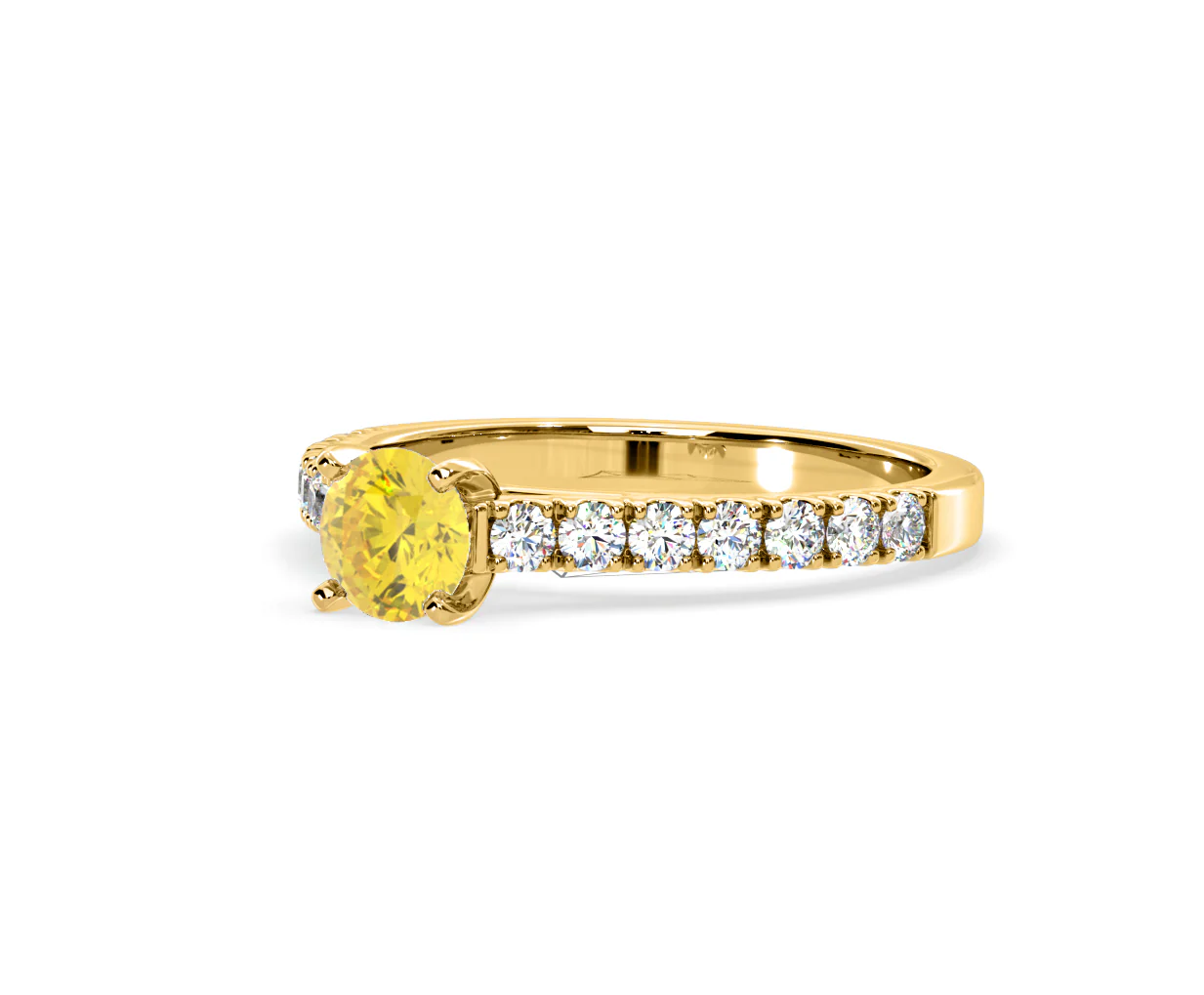 Natalia Yellow Lab Diamond 0.91ct Side Stone Ring in 18K Yellow Gold - Elara Collection - Image 15