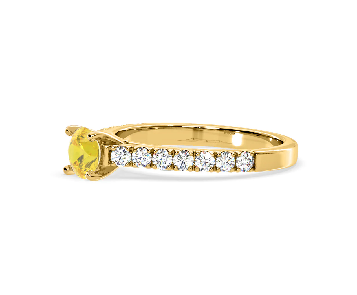 Natalia Yellow Lab Diamond 0.91ct Side Stone Ring in 18K Yellow Gold - Elara Collection - Image 20