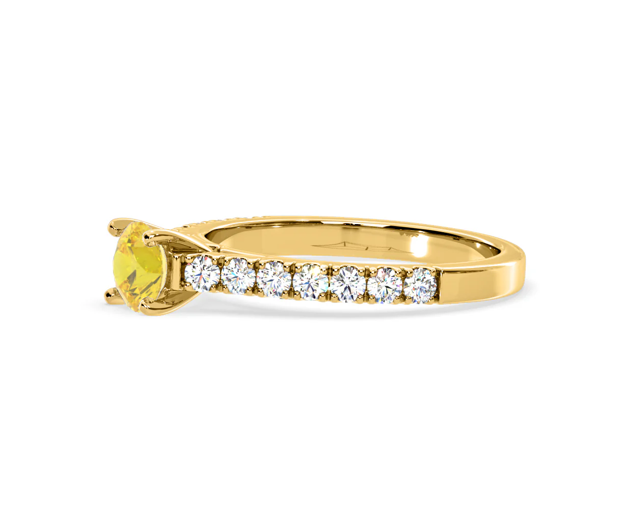 Natalia Yellow Lab Diamond 0.91ct Side Stone Ring in 18K Yellow Gold - Elara Collection - Image 21