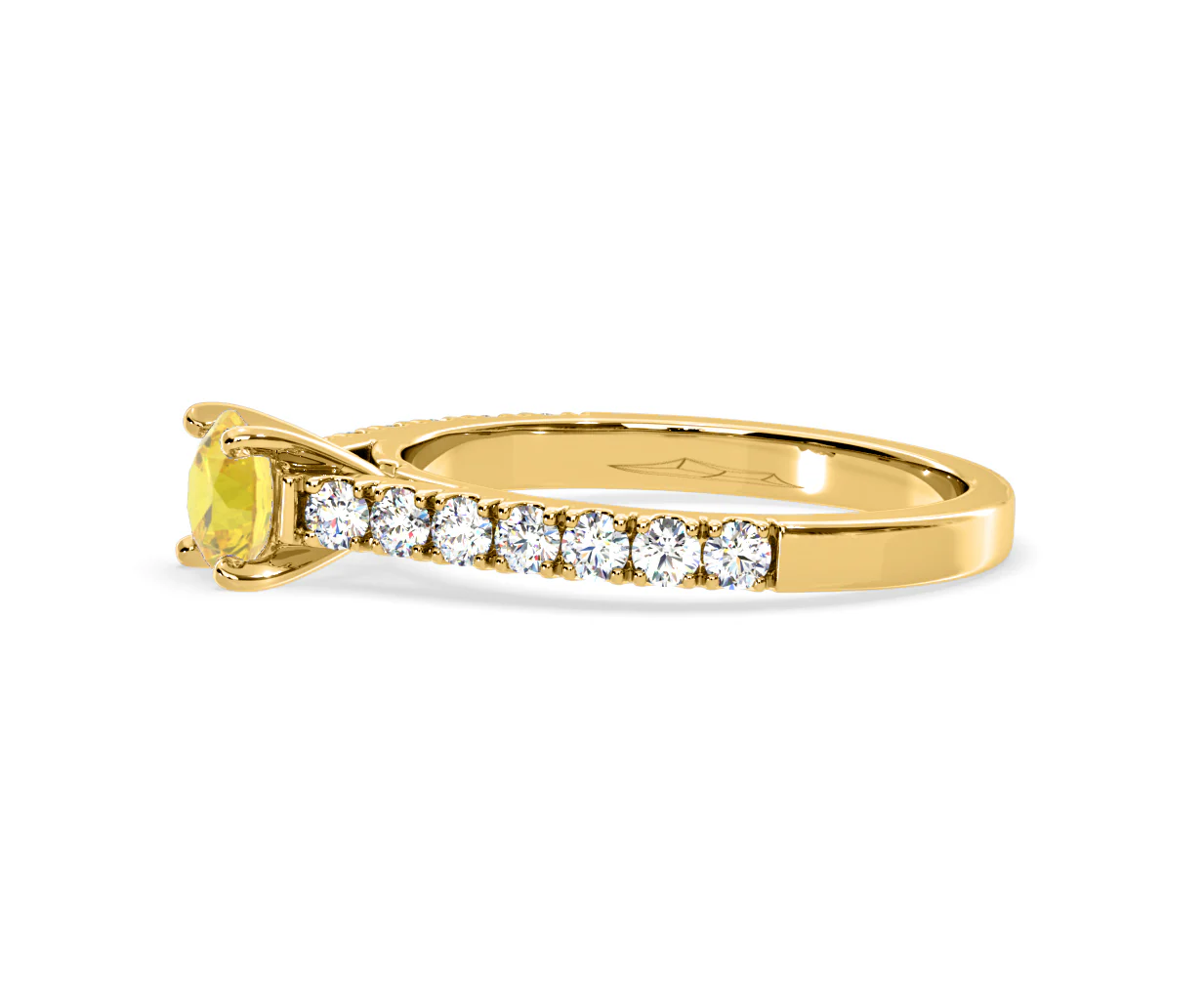 Natalia Yellow Lab Diamond 0.91ct Side Stone Ring in 18K Yellow Gold - Elara Collection - Image 24