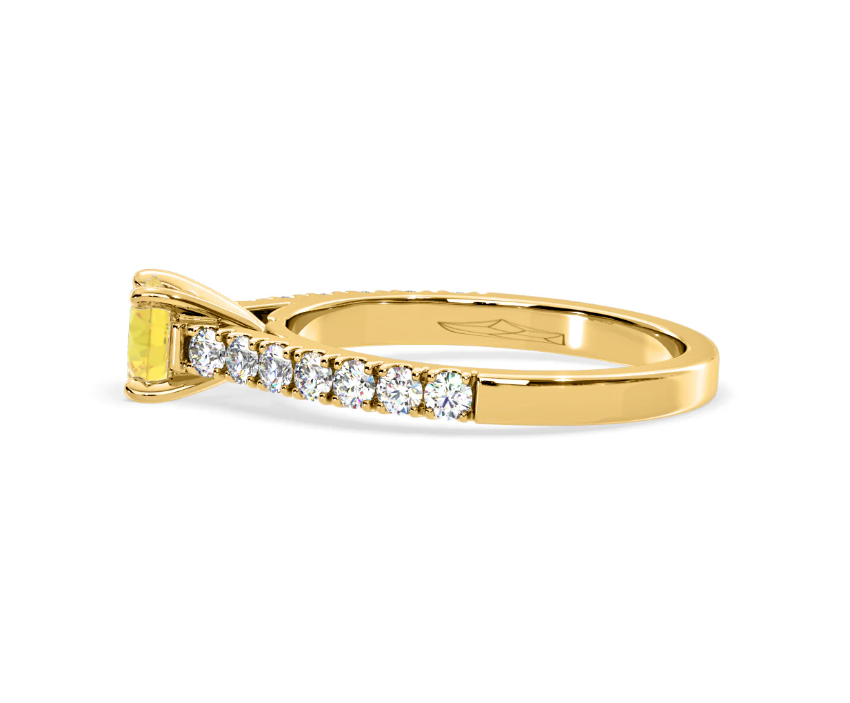 Natalia Yellow Lab Diamond 0.91ct Side Stone Ring in 18K Yellow Gold - Elara Collection - Image 28