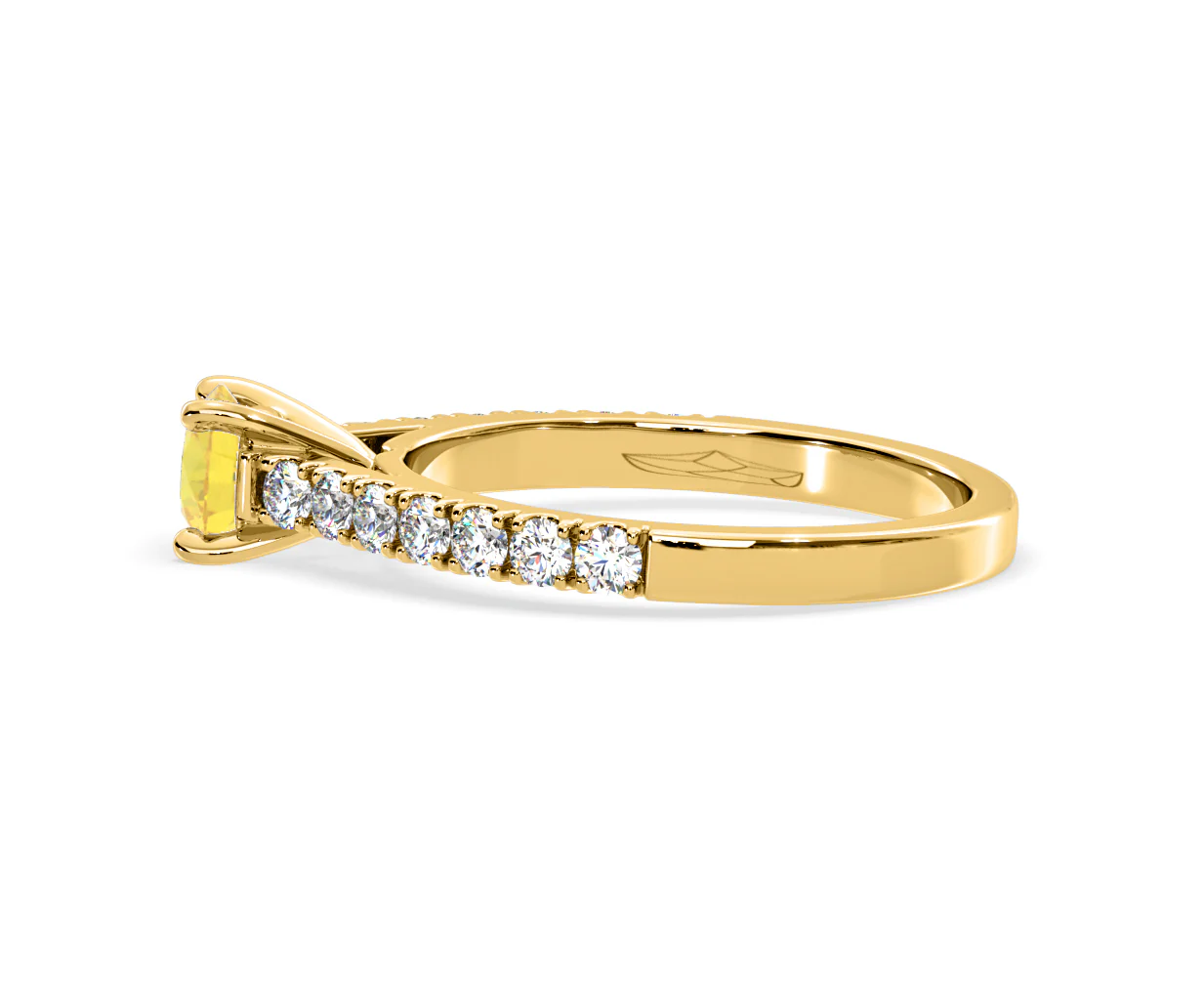 Natalia Yellow Lab Diamond 0.91ct Side Stone Ring in 18K Yellow Gold - Elara Collection - Image 29