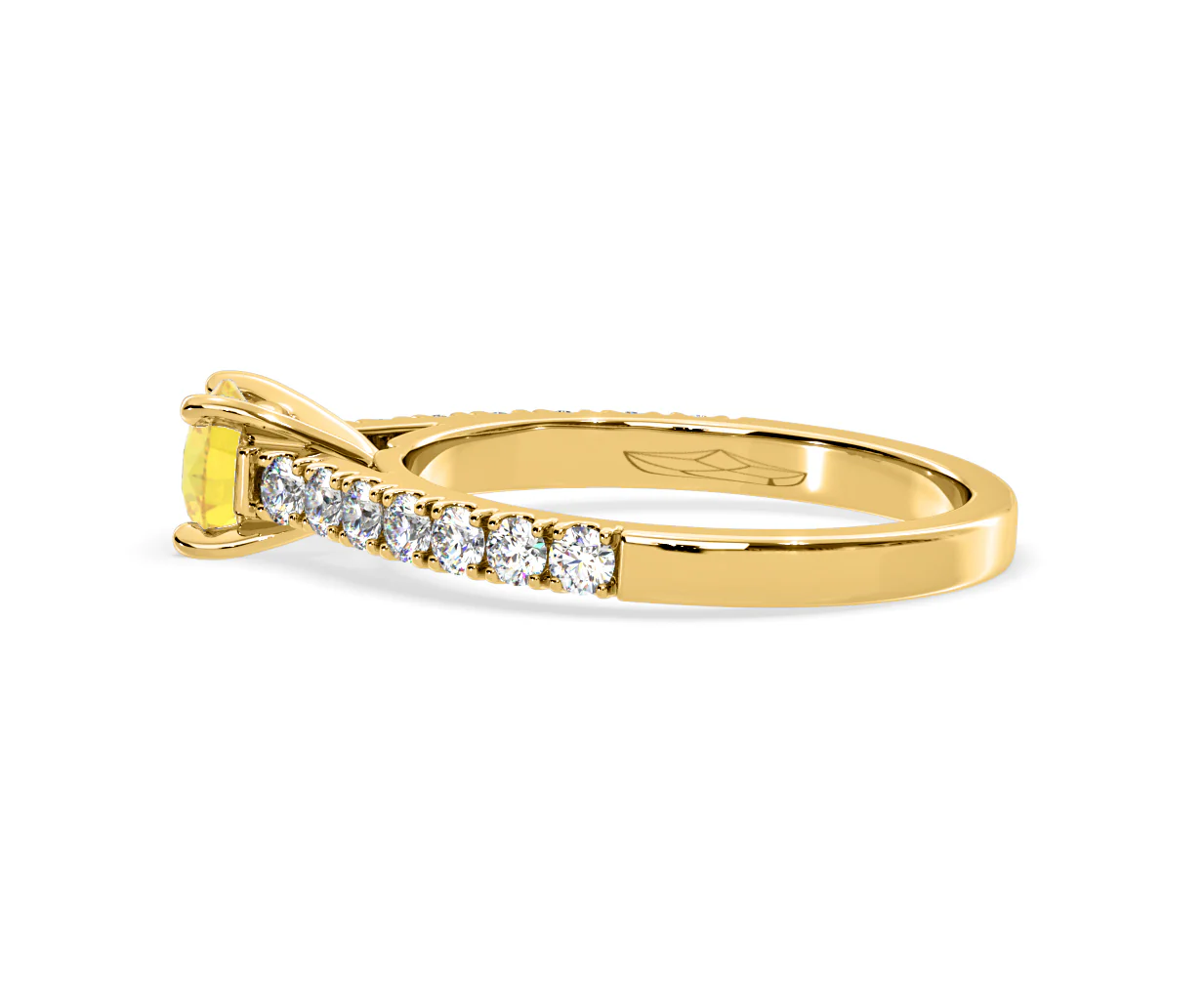 Natalia Yellow Lab Diamond 0.91ct Side Stone Ring in 18K Yellow Gold - Elara Collection - Image 30