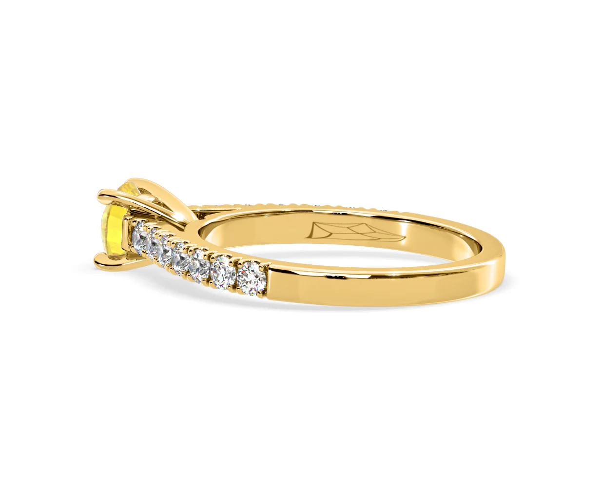 Natalia Yellow Lab Diamond 0.91ct Side Stone Ring in 18K Yellow Gold - Elara Collection - Image 33