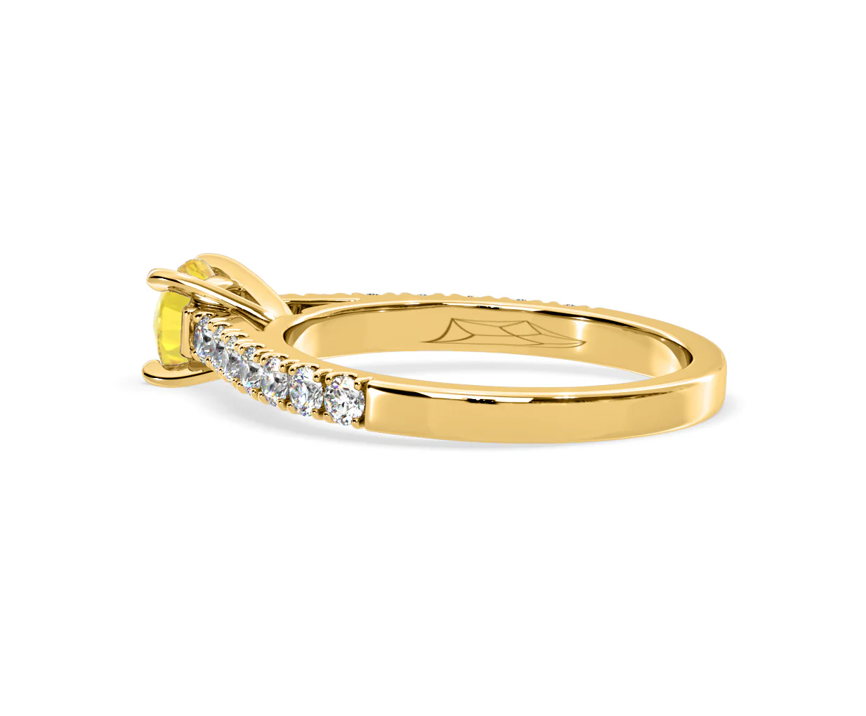 Natalia Yellow Lab Diamond 0.91ct Side Stone Ring in 18K Yellow Gold - Elara Collection - Image 34