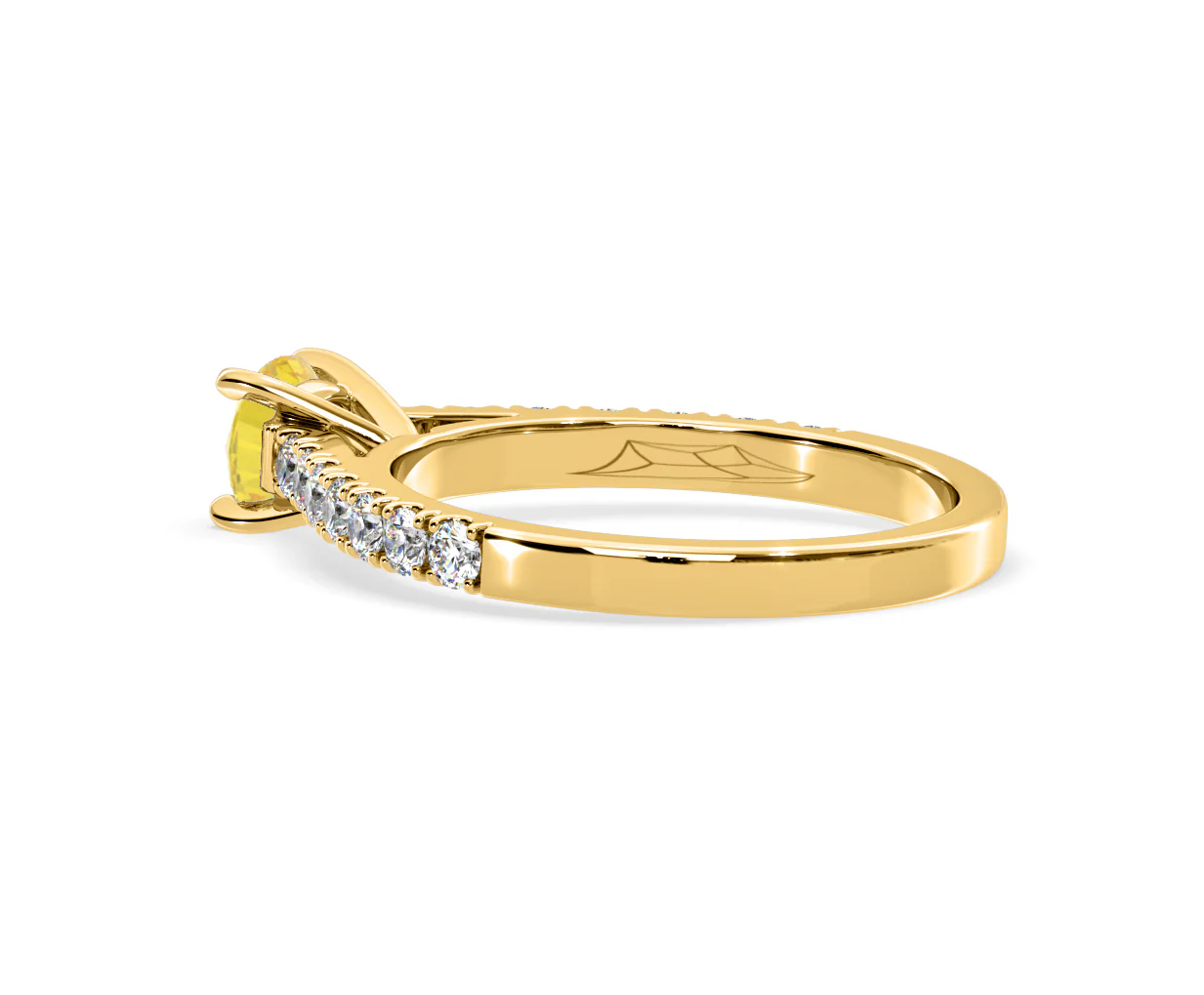 Natalia Yellow Lab Diamond 0.91ct Side Stone Ring in 18K Yellow Gold - Elara Collection - Image 35