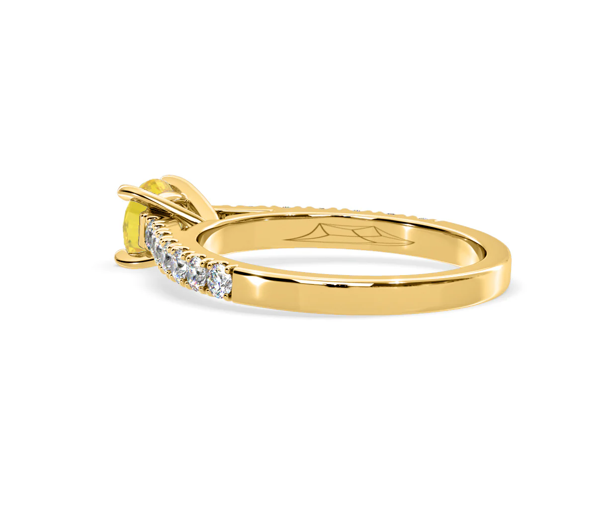 Natalia Yellow Lab Diamond 0.91ct Side Stone Ring in 18K Yellow Gold - Elara Collection - Image 36