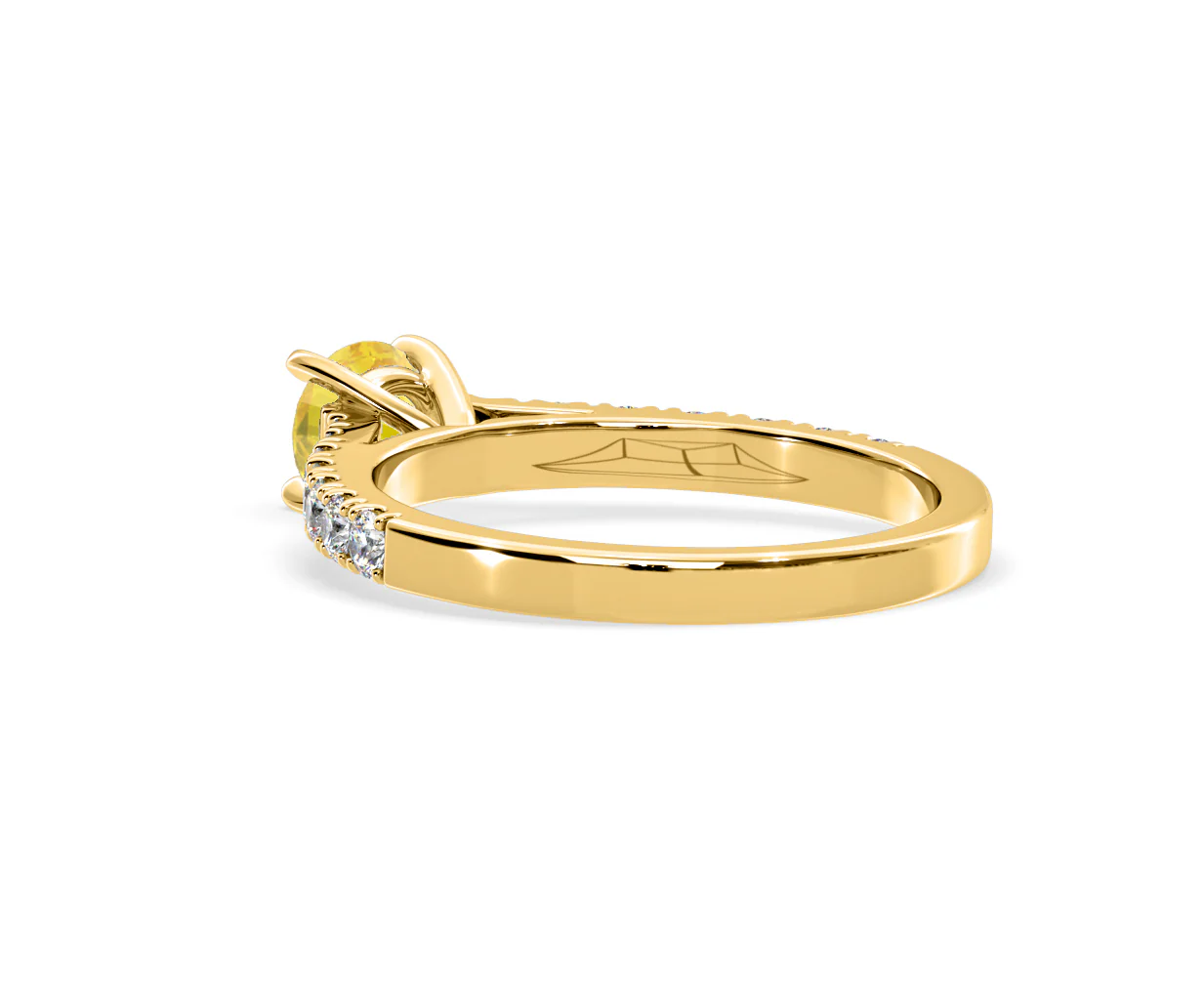 Natalia Yellow Lab Diamond 0.91ct Side Stone Ring in 18K Yellow Gold - Elara Collection - Image 39