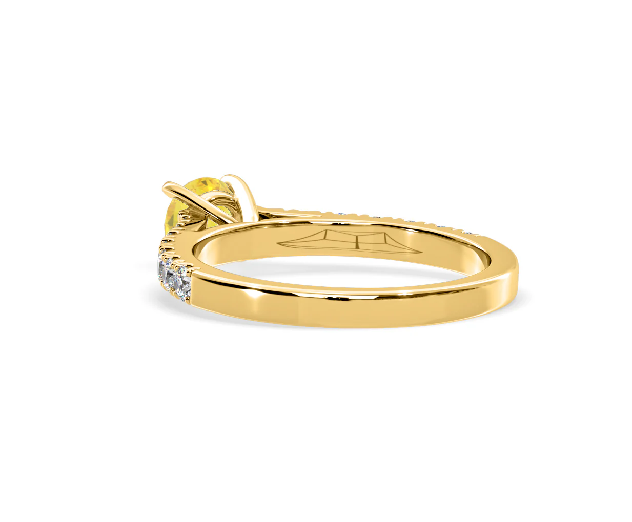 Natalia Yellow Lab Diamond 0.91ct Side Stone Ring in 18K Yellow Gold - Elara Collection - Image 40