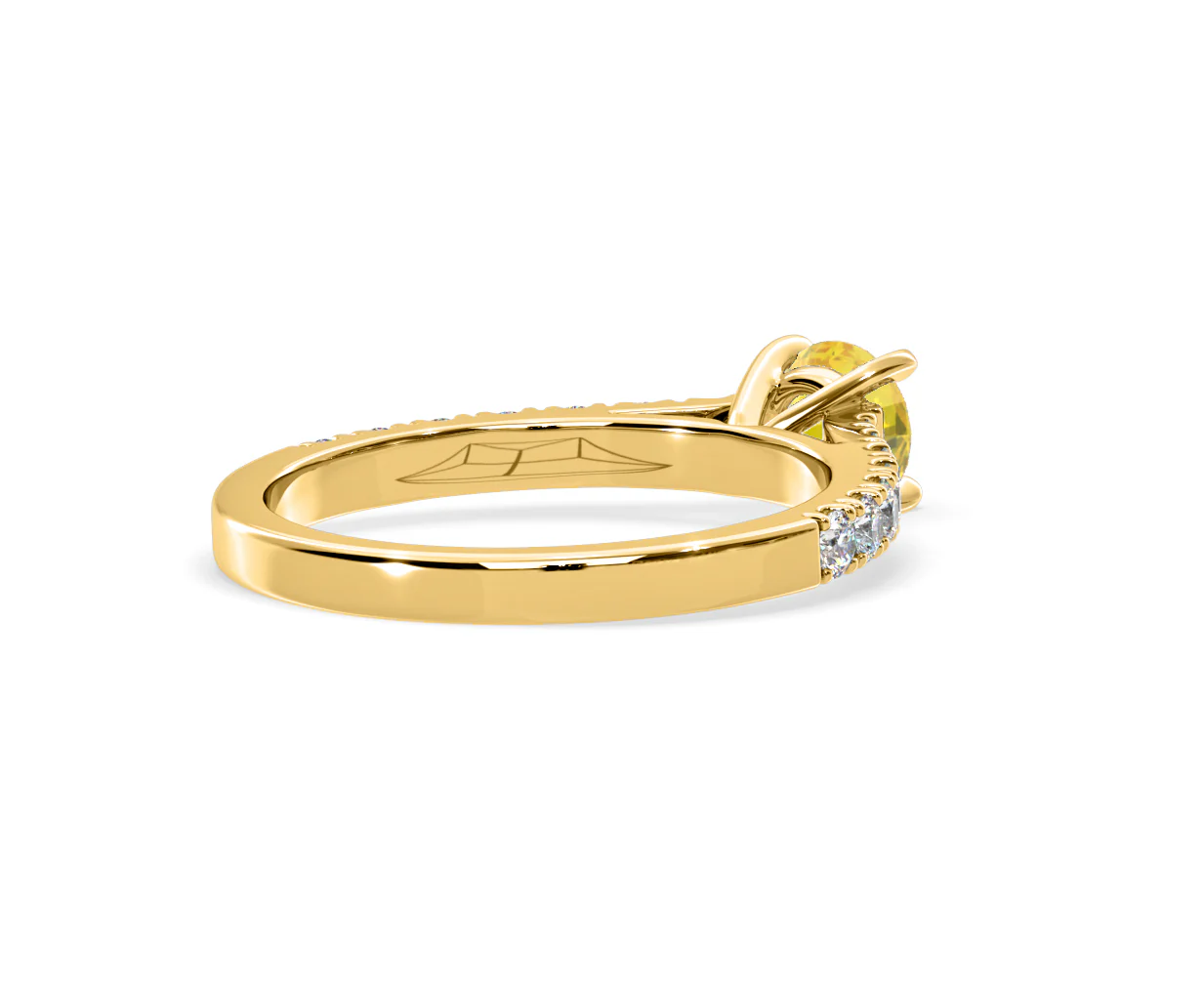 Natalia Yellow Lab Diamond 0.91ct Side Stone Ring in 18K Yellow Gold - Elara Collection - Image 56
