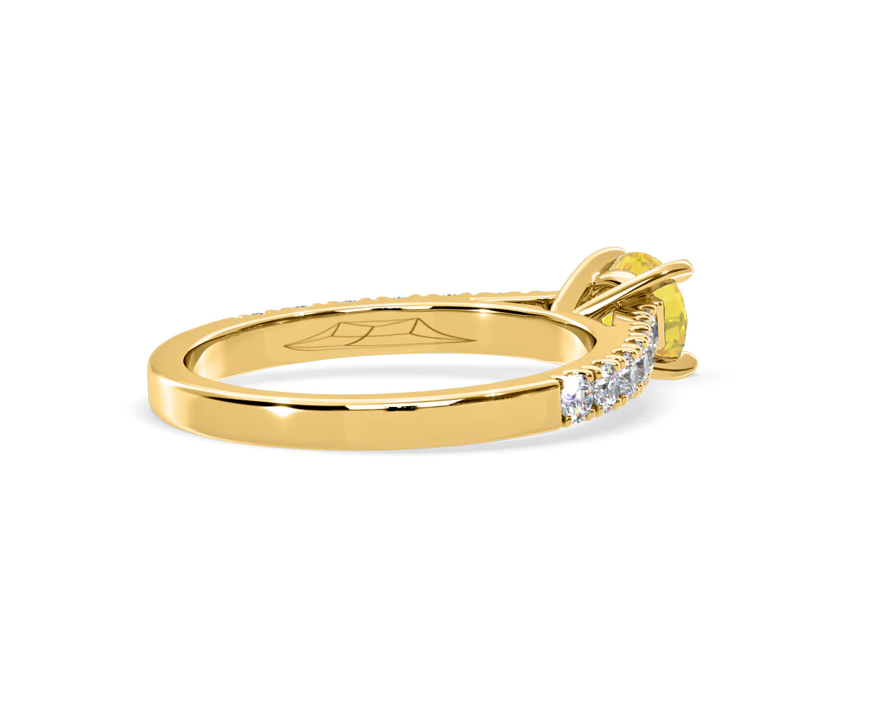 Natalia Yellow Lab Diamond 0.91ct Side Stone Ring in 18K Yellow Gold - Elara Collection - Image 58