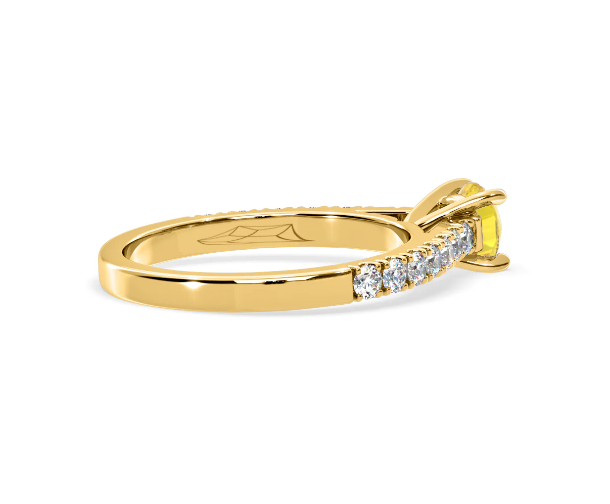 Natalia Yellow Lab Diamond 0.91ct Side Stone Ring in 18K Yellow Gold - Elara Collection - Image 61