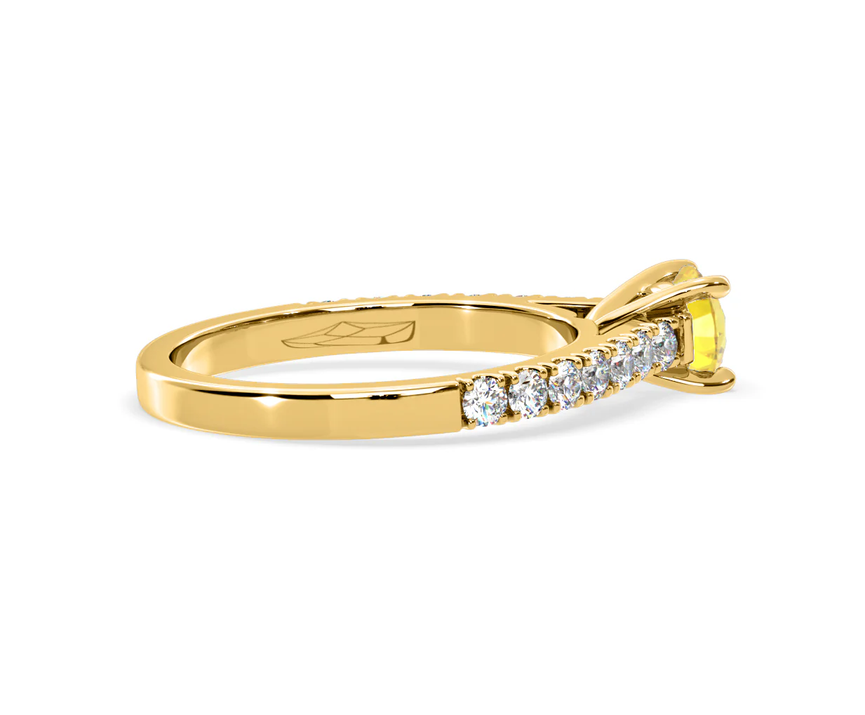 Natalia Yellow Lab Diamond 0.91ct Side Stone Ring in 18K Yellow Gold - Elara Collection - Image 63