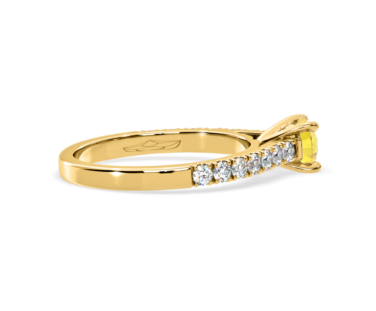 Natalia Yellow Lab Diamond 0.91ct Side Stone Ring in 18K Yellow Gold - Elara Collection - Image 64