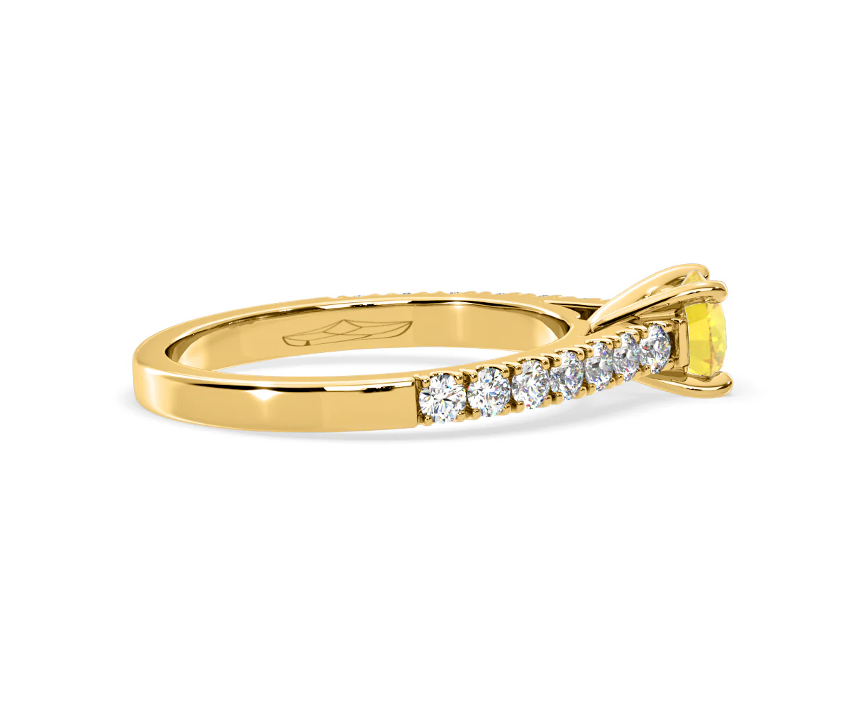 Natalia Yellow Lab Diamond 0.91ct Side Stone Ring in 18K Yellow Gold - Elara Collection - Image 65