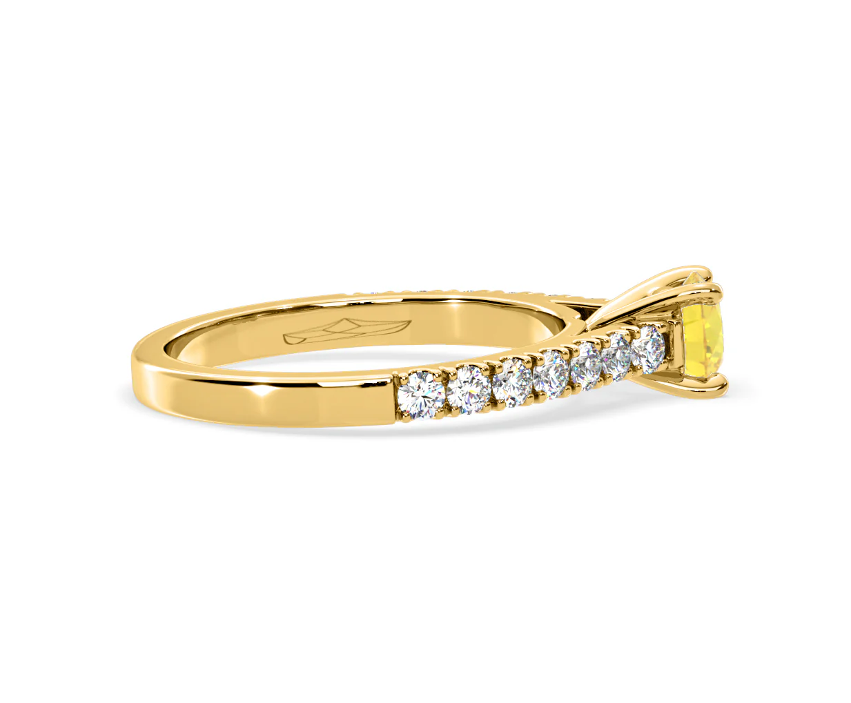 Natalia Yellow Lab Diamond 0.91ct Side Stone Ring in 18K Yellow Gold - Elara Collection - Image 66