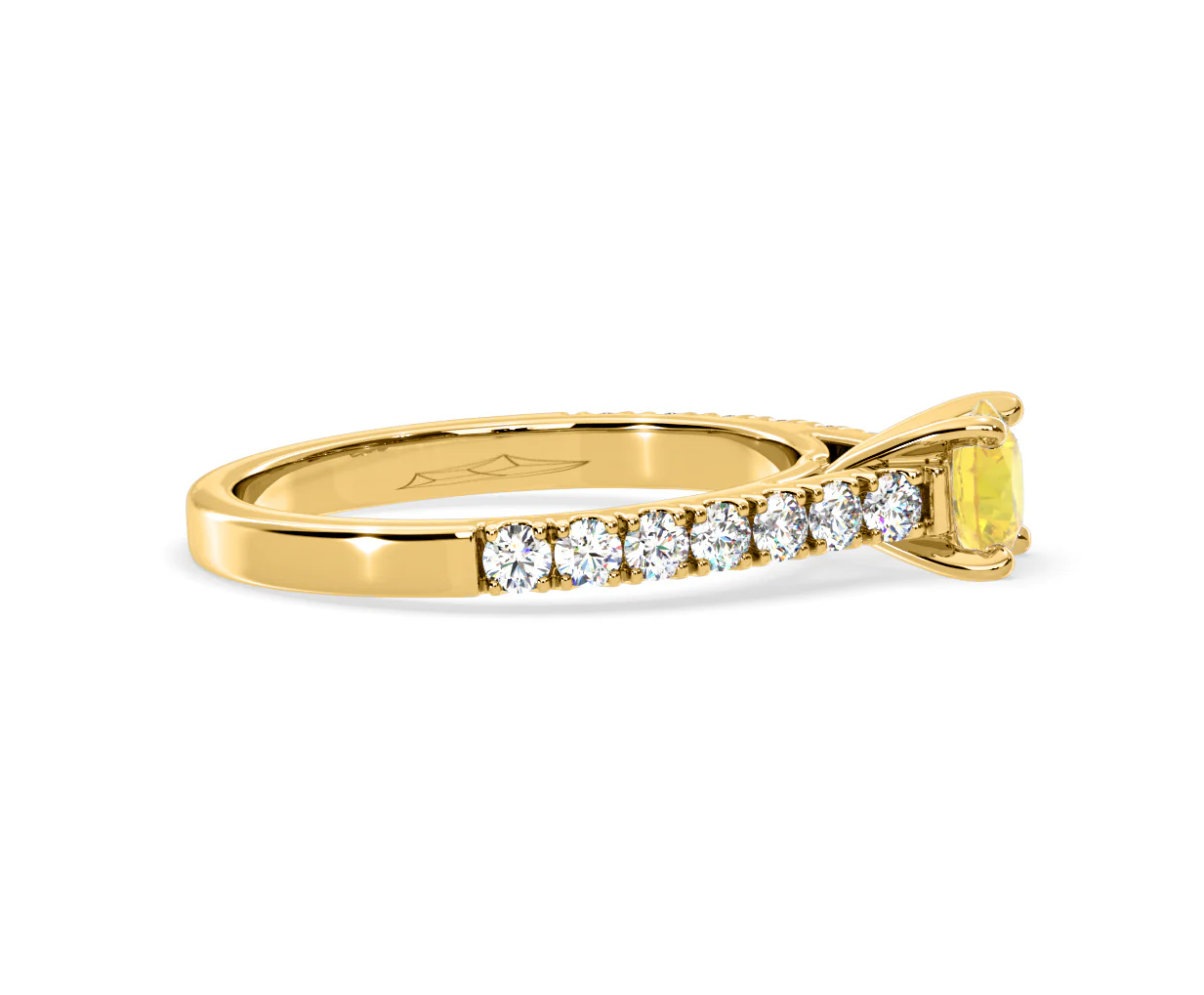 Natalia Yellow Lab Diamond 0.91ct Side Stone Ring in 18K Yellow Gold - Elara Collection - Image 69