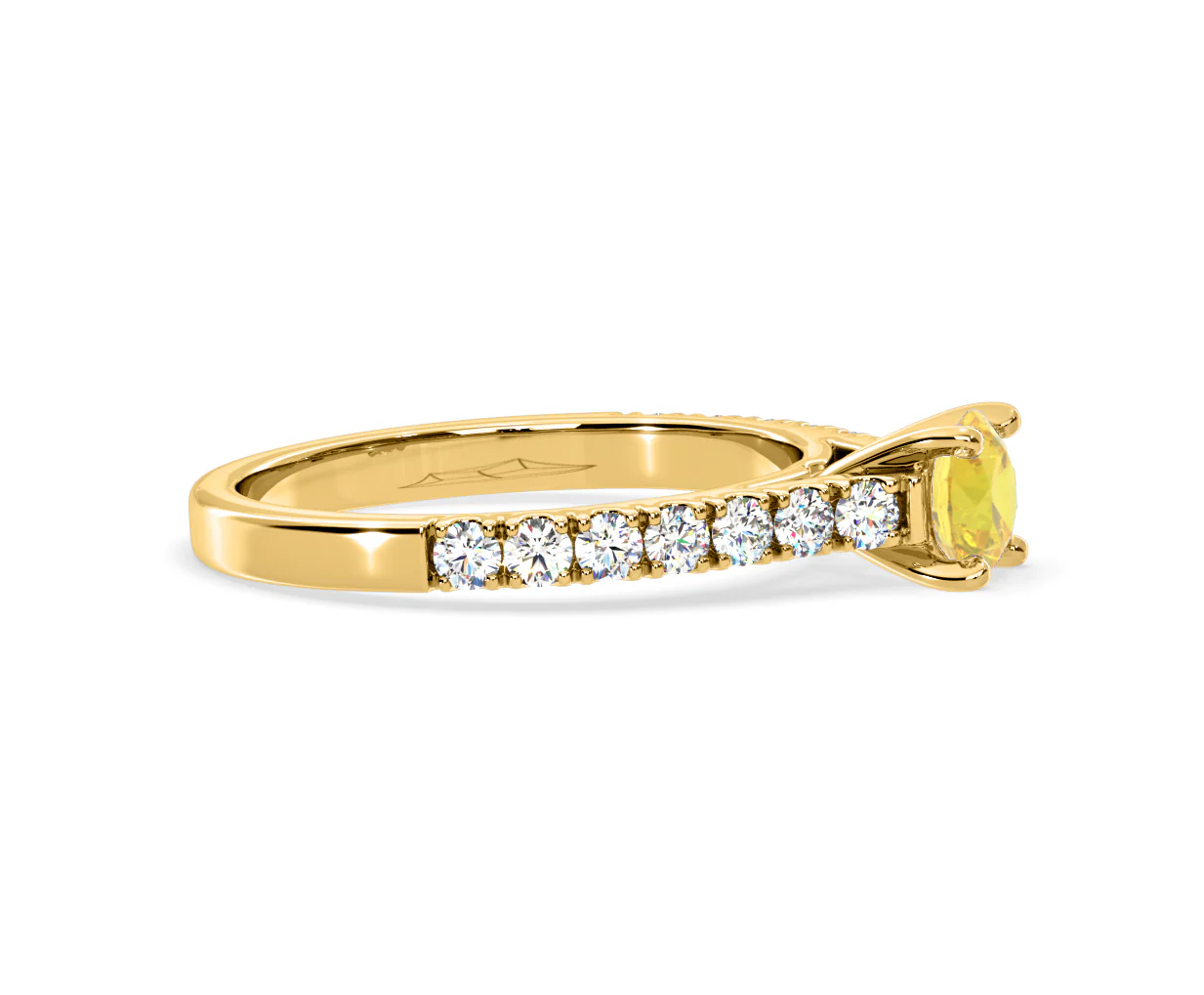 Natalia Yellow Lab Diamond 0.91ct Side Stone Ring in 18K Yellow Gold - Elara Collection - Image 71