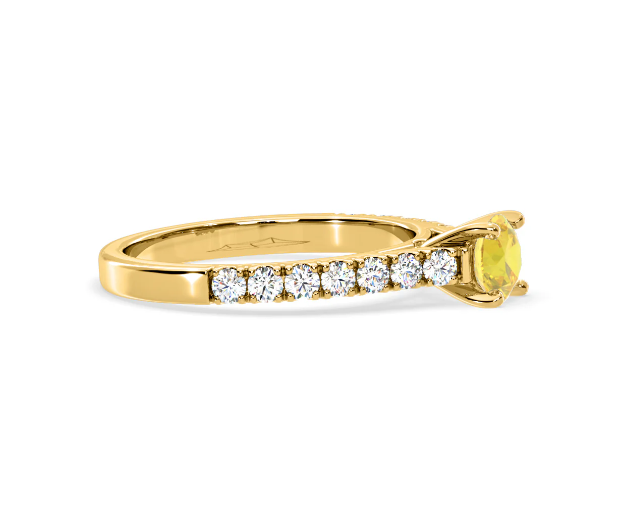 Natalia Yellow Lab Diamond 0.91ct Side Stone Ring in 18K Yellow Gold - Elara Collection - Image 72