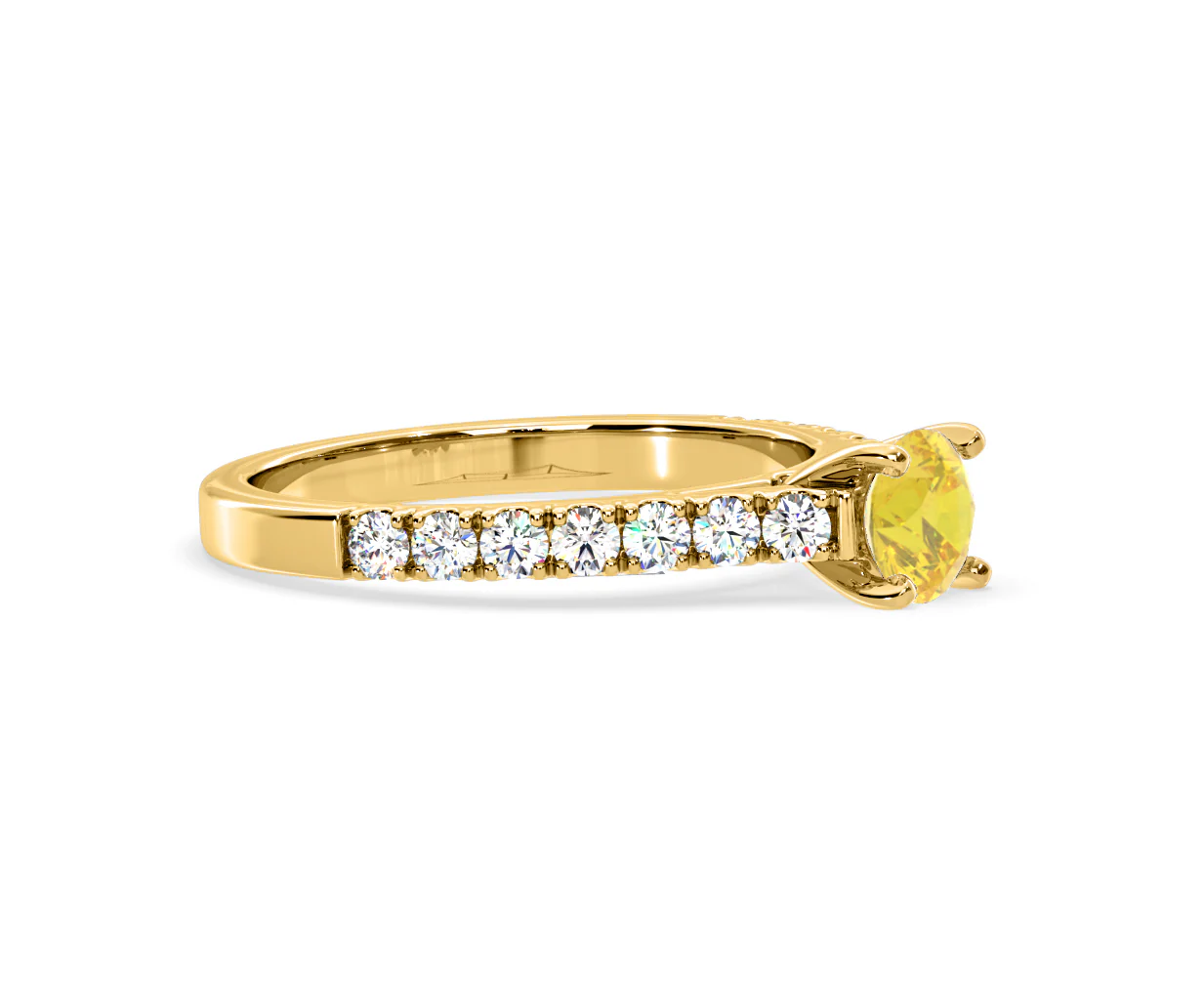 Natalia Yellow Lab Diamond 0.91ct Side Stone Ring in 18K Yellow Gold - Elara Collection - Image 75