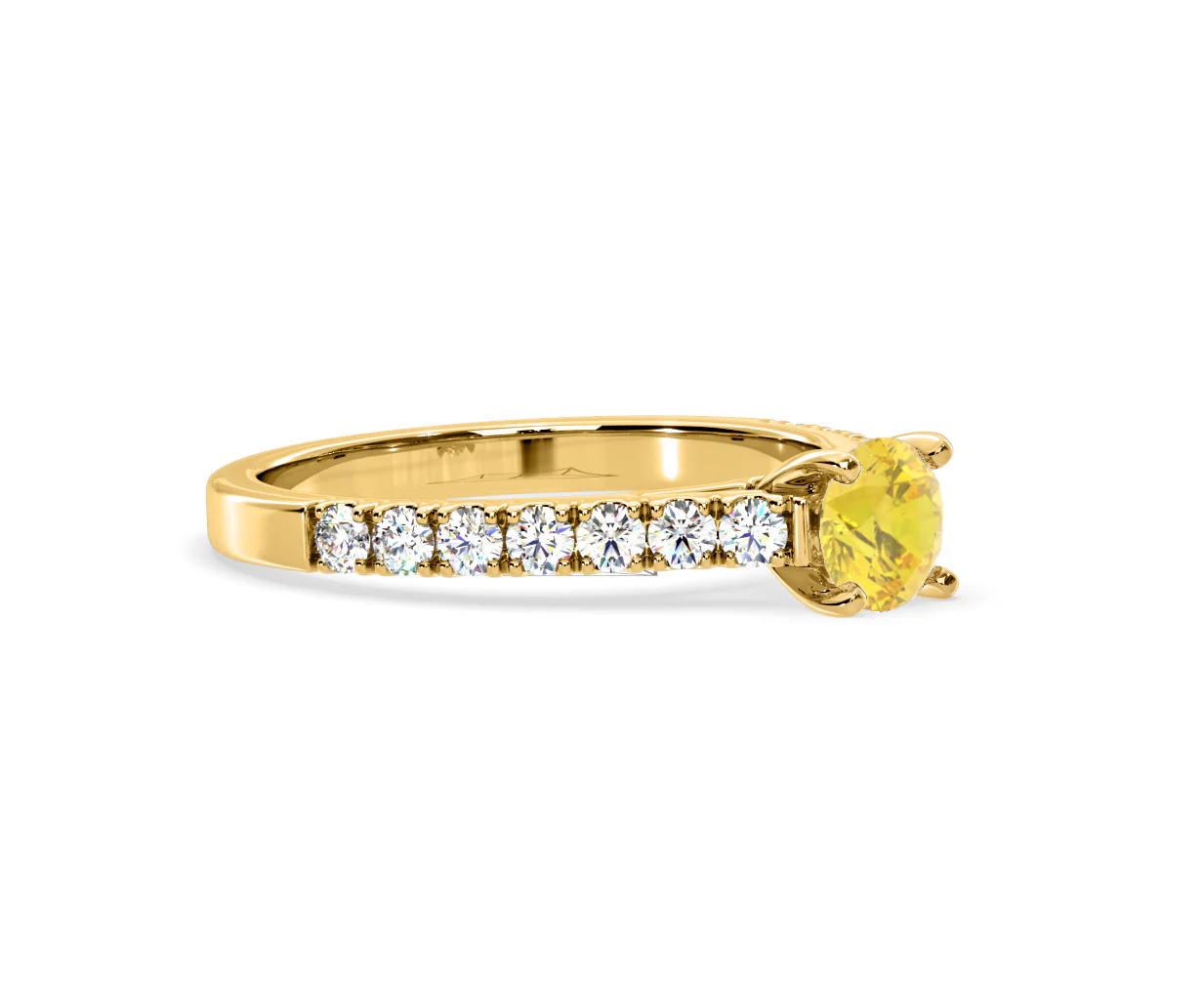 Natalia Yellow Lab Diamond 0.91ct Side Stone Ring in 18K Yellow Gold - Elara Collection - Image 77