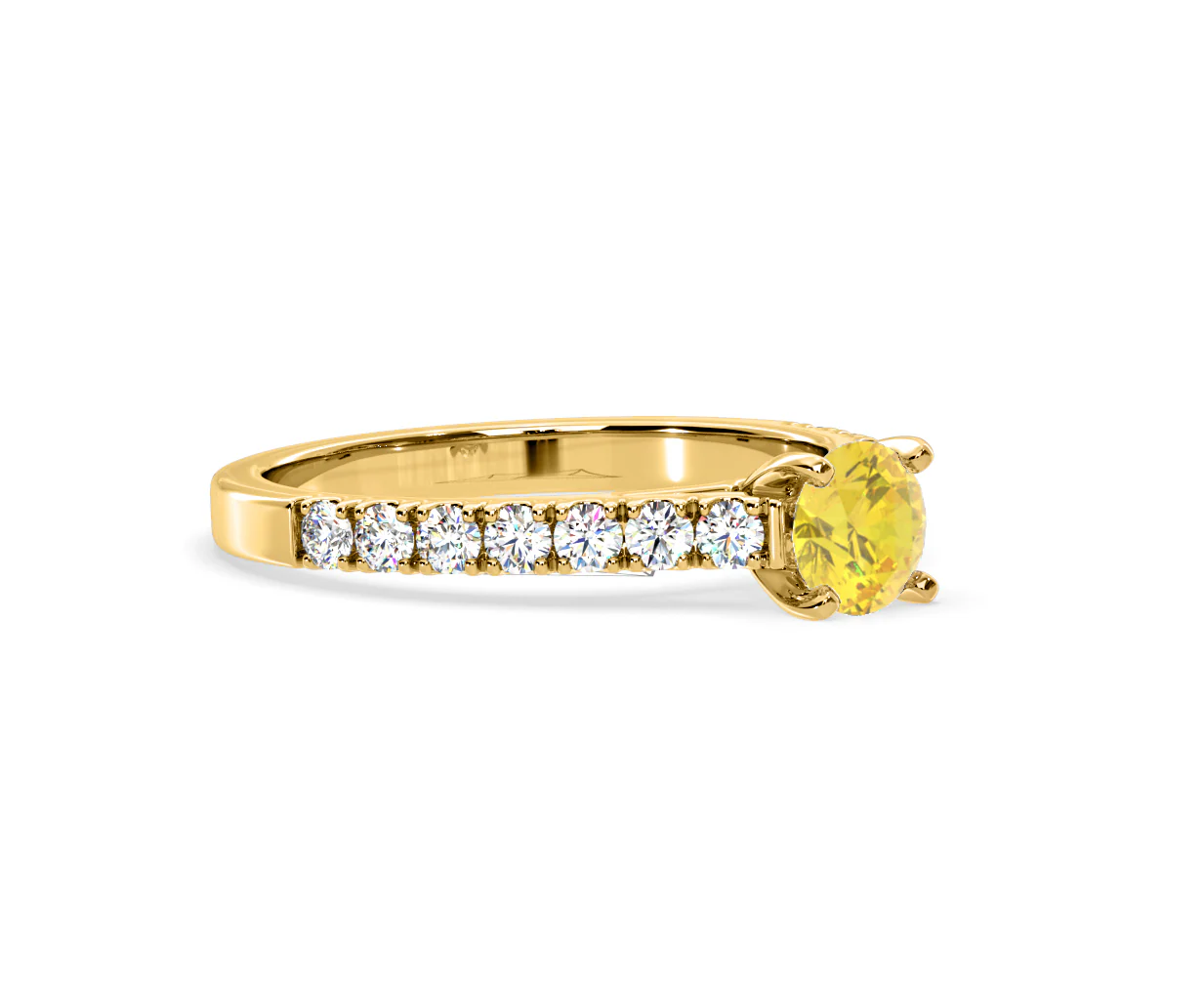 Natalia Yellow Lab Diamond 0.91ct Side Stone Ring in 18K Yellow Gold - Elara Collection - Image 78