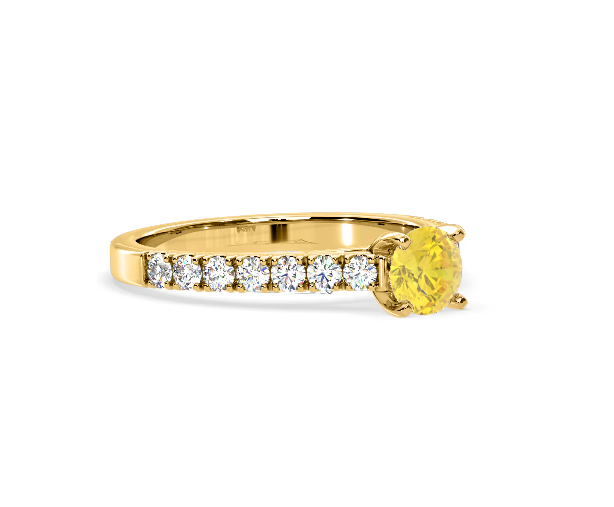 Natalia Yellow Lab Diamond 0.91ct Side Stone Ring in 18K Yellow Gold - Elara Collection - Image 79