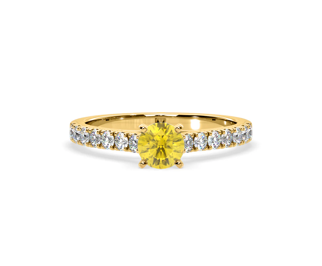 Natalia Yellow Lab Diamond 0.91ct Side Stone Ring in 18K Yellow Gold - Elara Collection - Image 8