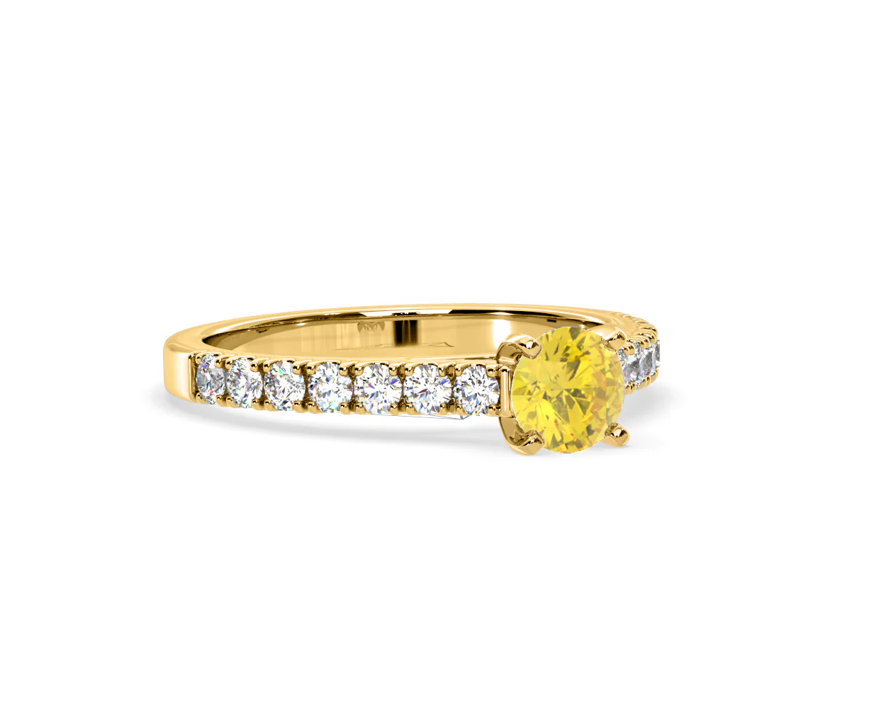 Natalia Yellow Lab Diamond 0.91ct Side Stone Ring in 18K Yellow Gold - Elara Collection - Image 81