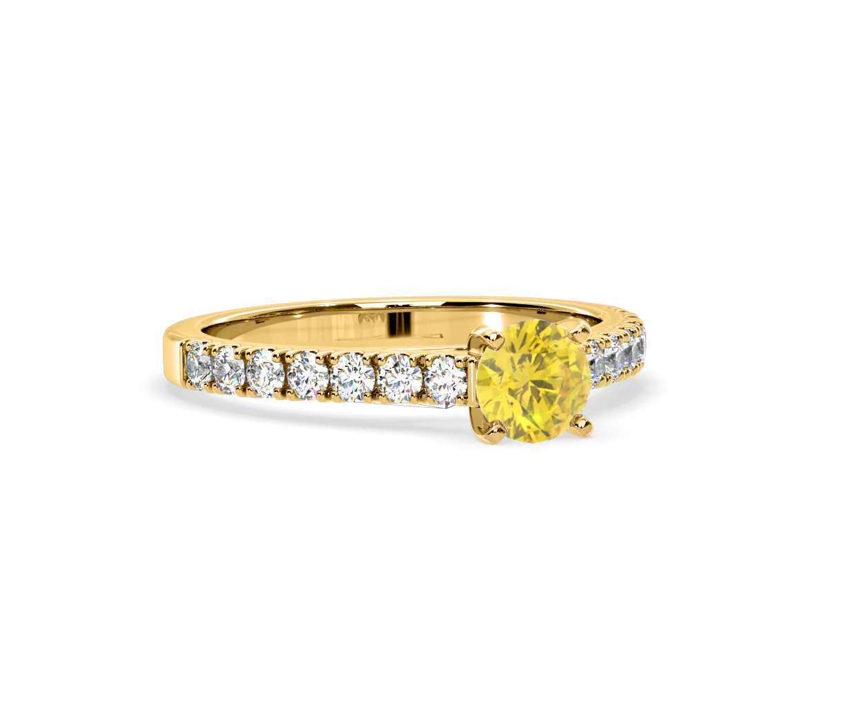 Natalia Yellow Lab Diamond 0.91ct Side Stone Ring in 18K Yellow Gold - Elara Collection - Image 82