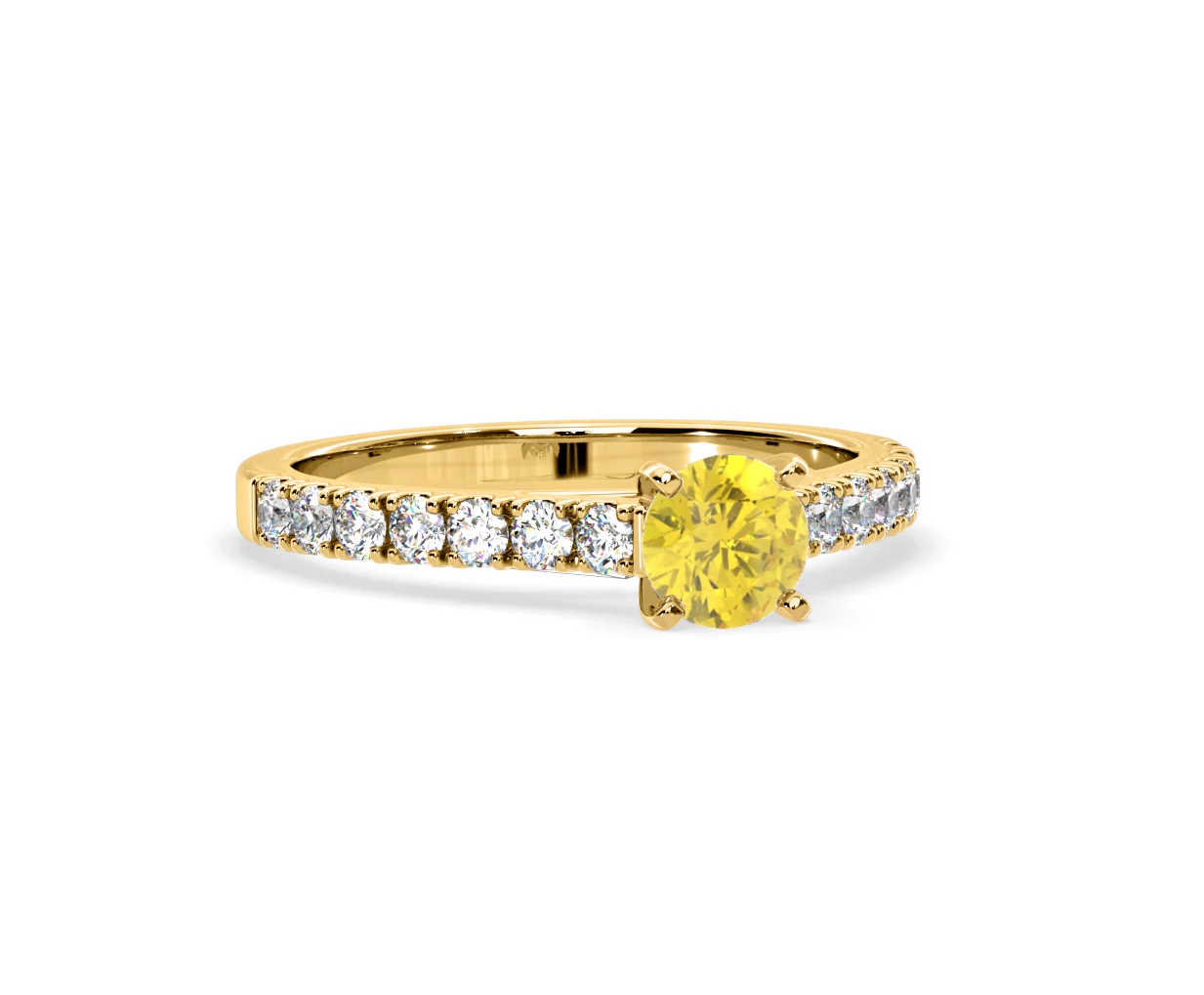 Natalia Yellow Lab Diamond 0.91ct Side Stone Ring in 18K Yellow Gold - Elara Collection - Image 83