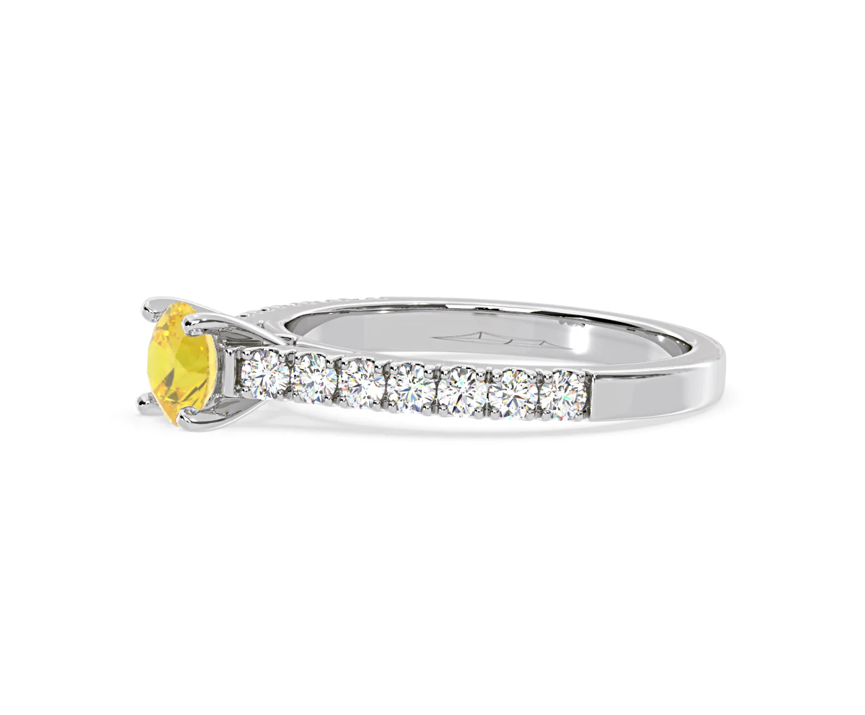 Natalia Yellow Lab Diamond 0.91ct Side Stone Ring in Platinum - Elara Collection - Image 21