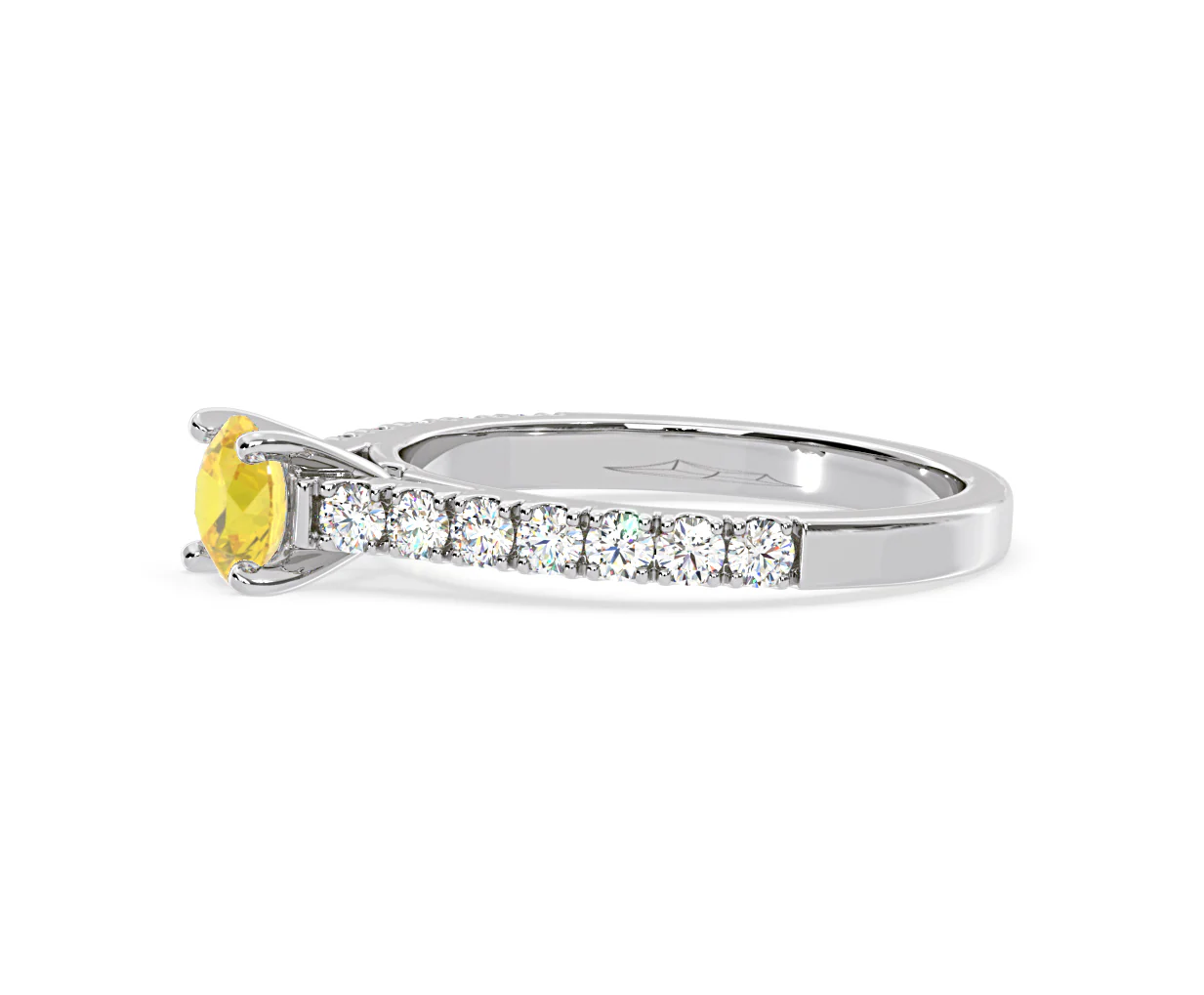 Natalia Yellow Lab Diamond 0.91ct Side Stone Ring in Platinum - Elara Collection - Image 22