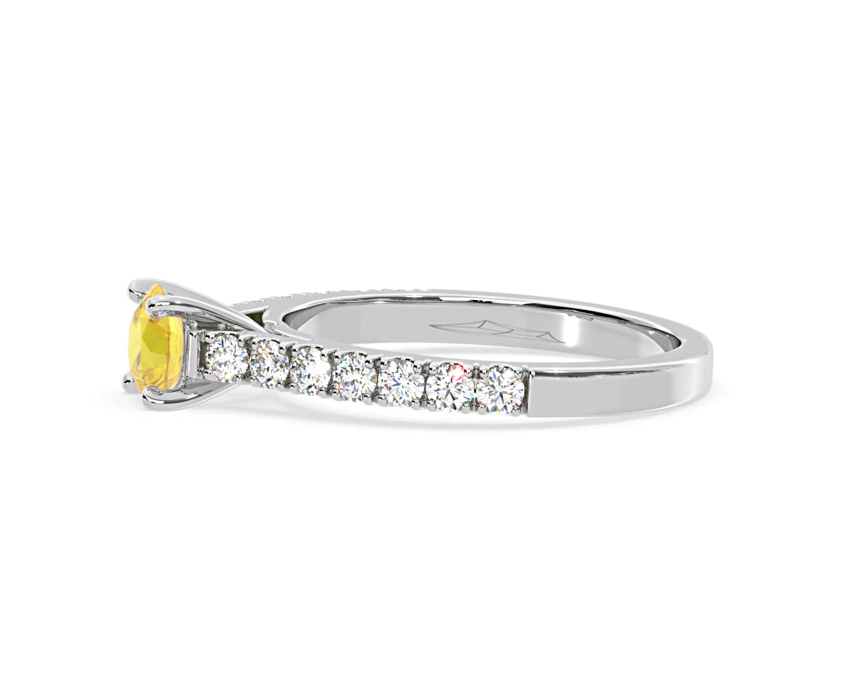 Natalia Yellow Lab Diamond 0.91ct Side Stone Ring in Platinum - Elara Collection - Image 24