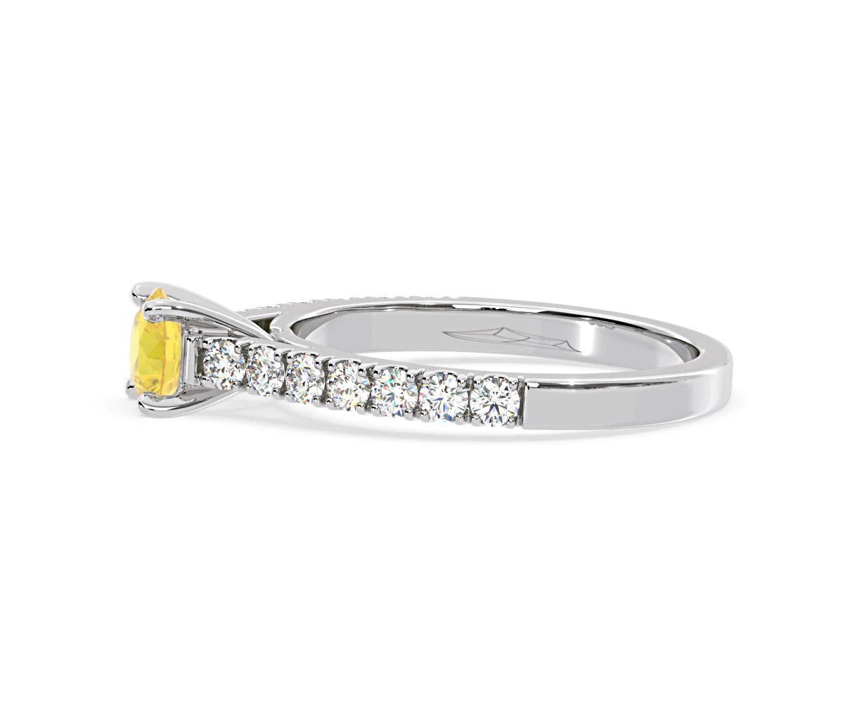 Natalia Yellow Lab Diamond 0.91ct Side Stone Ring in Platinum - Elara Collection - Image 25